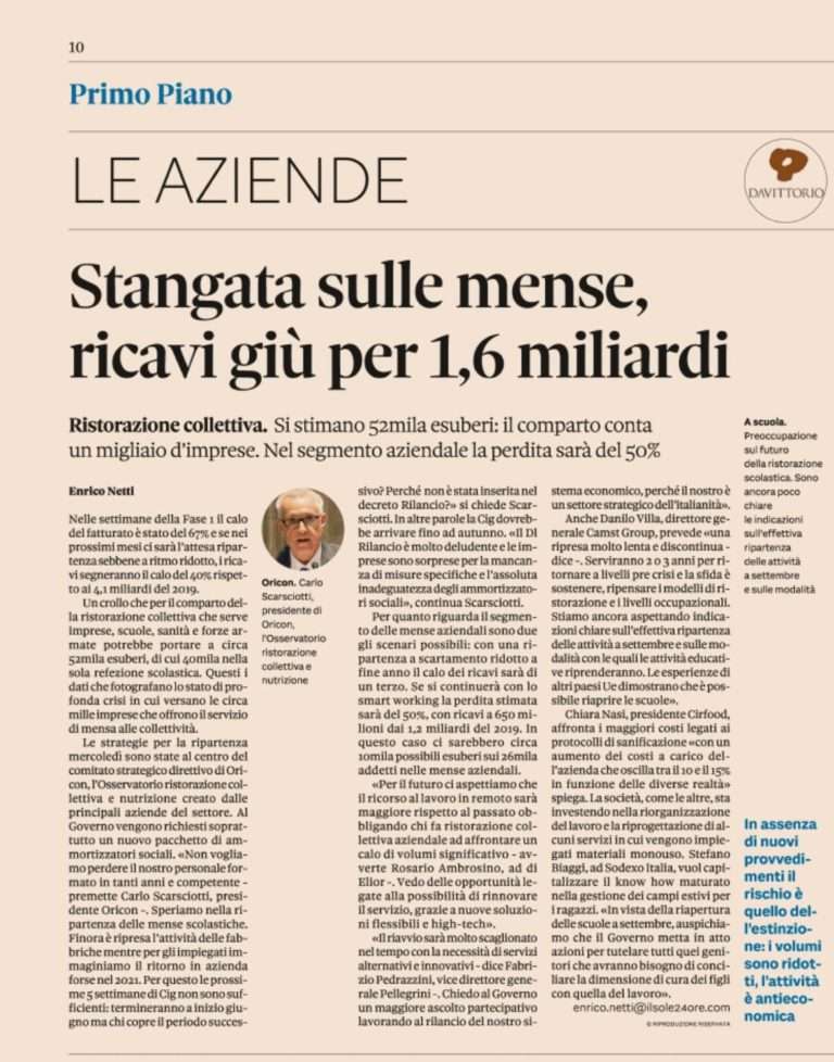 Stangata sulle mense SIR Ristorazione