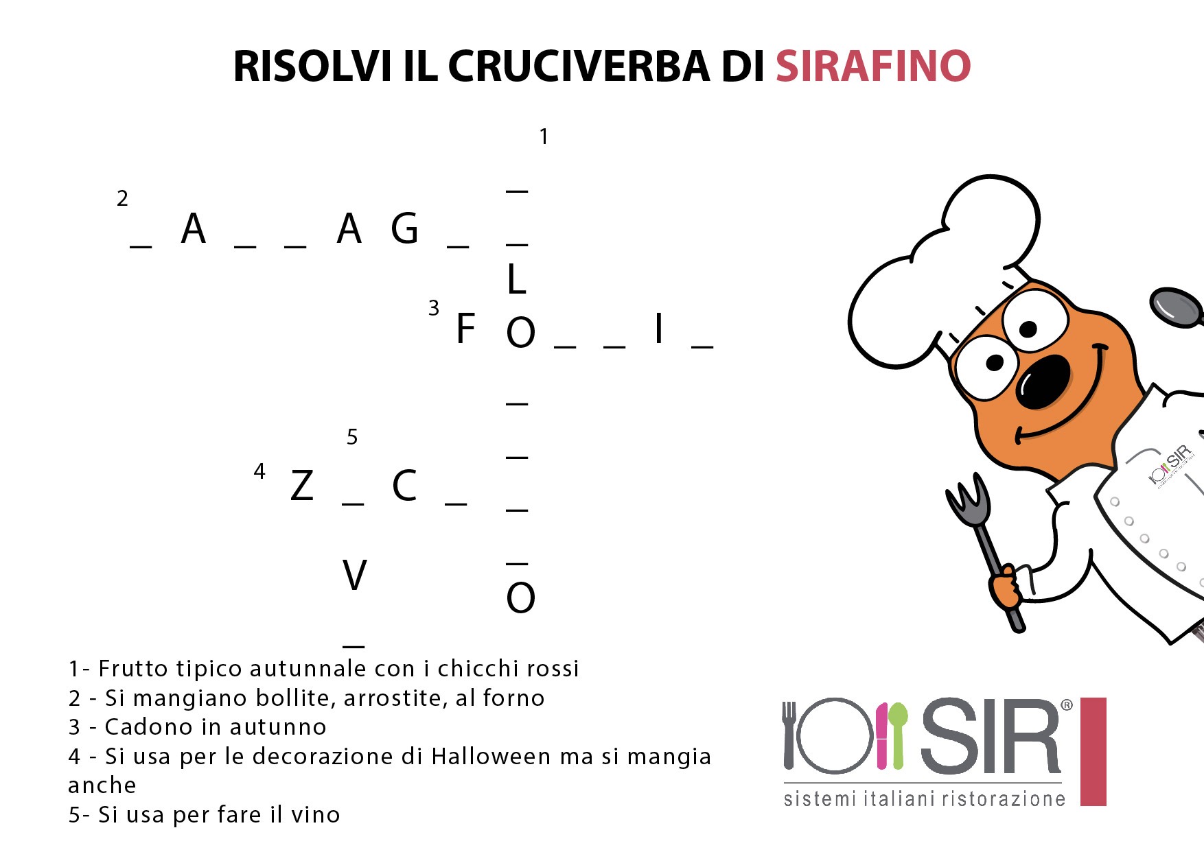 Sifarino gioca col il gioco cruciverba di SIR